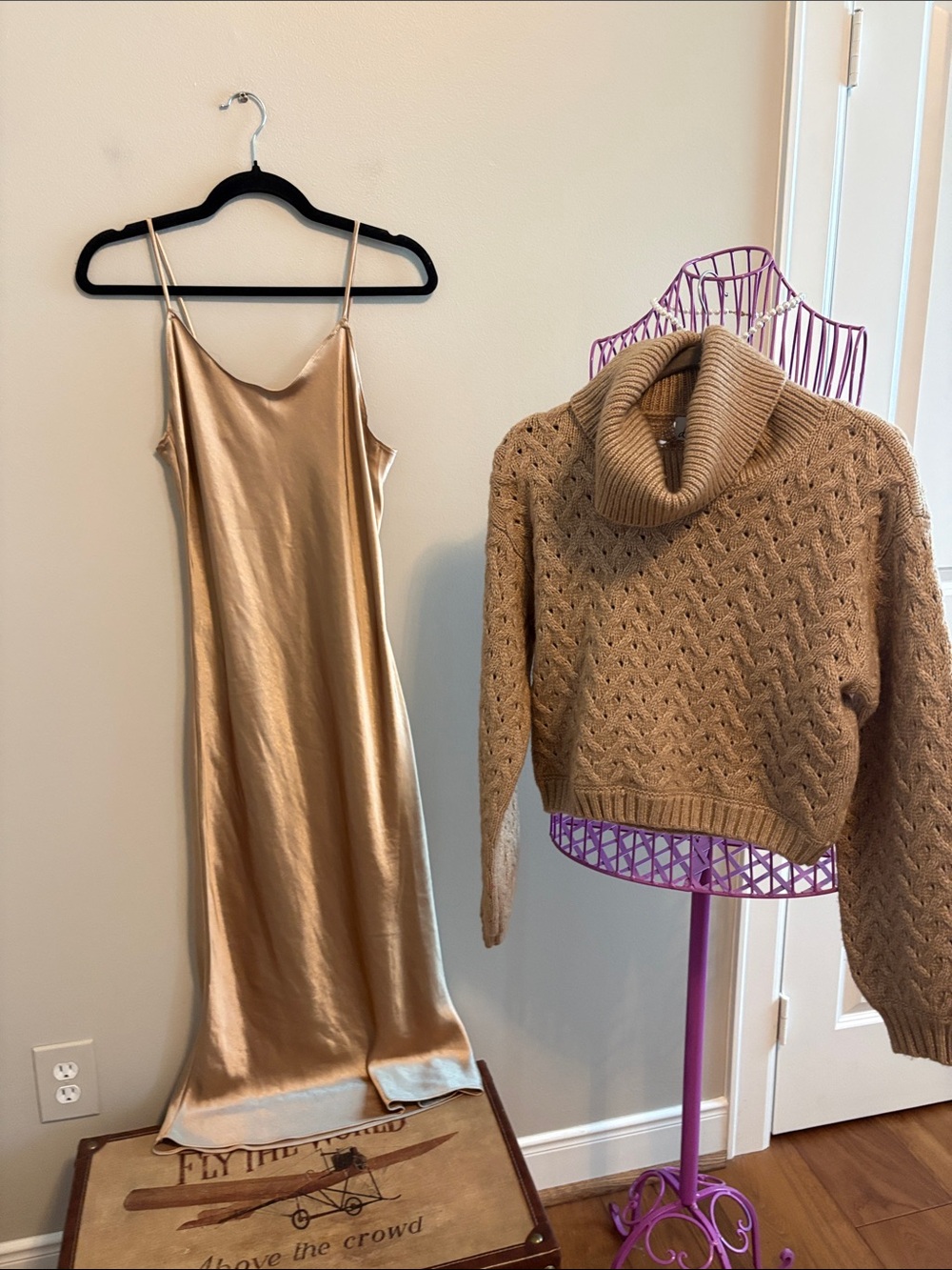 dh NEW YORK REN Sweater Slip Dress Combination NWOTS